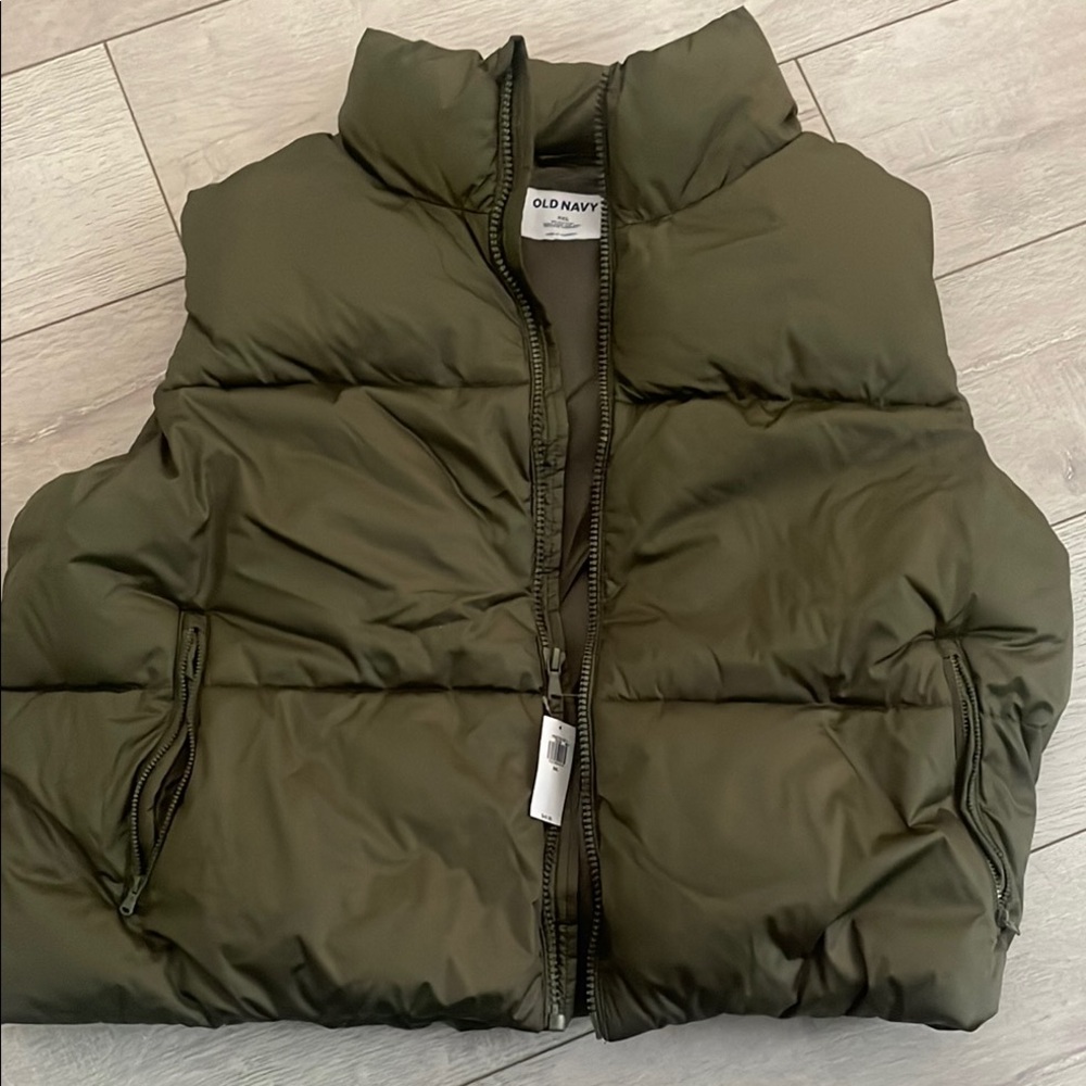 Old Navy Olive Green Puffer Vest